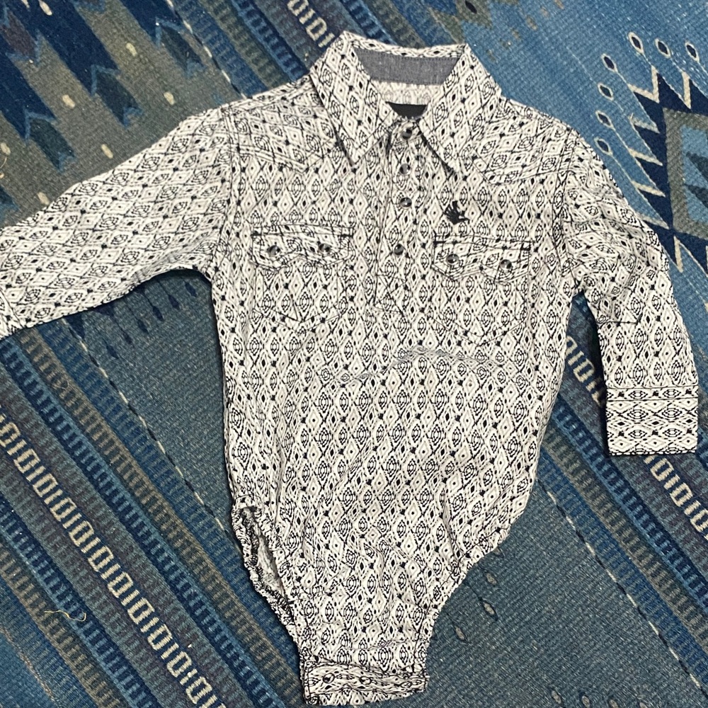 Black and White Patterned infant onesie